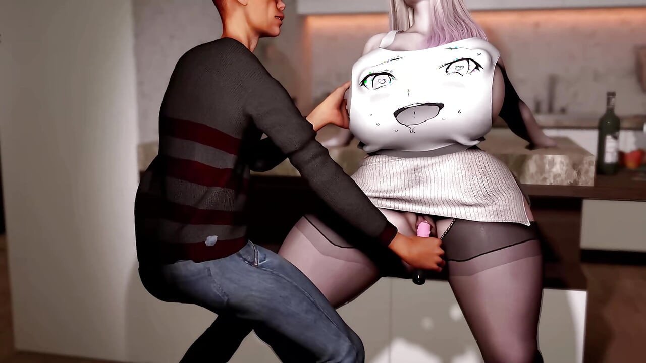 3D blonde bBW-hure mit riesigen möpsen neckt den alten schwanz, um ihre muschi zu ficken | porno deutsch | anime porno